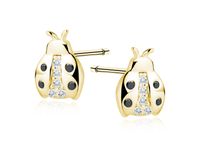 DELIKATNE POZŁACANE SREBRNE KOLCZYKI BIEDRONKI BIAŁE CZARNE CYRKONIE