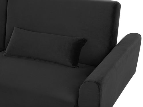 Sofa rozkładana welurowa czarna EINA na Arena.pl