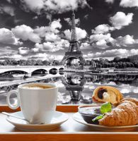 FOTOTAPETA kuchenna PARYŻ KAWA ROGALIK 380x256