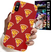 ETUI DO XIAOMI REDMI 9A - WZÓR Z WESOŁĄ PIZZĄ NA CZERWONYM TLE