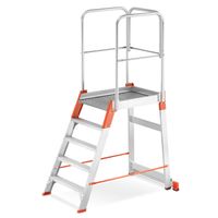 Drabina aluminiowa magazynowa mostek podest magazynowy 5 stopni 3,08m TUV