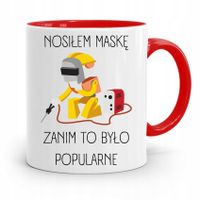 Kubek Czerwony Prezent Dla Spawacza Nosiłem Maskę Z Nadrukiem Ze Zdjęciem