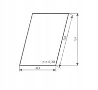 szyba drzwi górna ciągnika URSUS C-360 kabina w ramkach z rury kwadratowej
