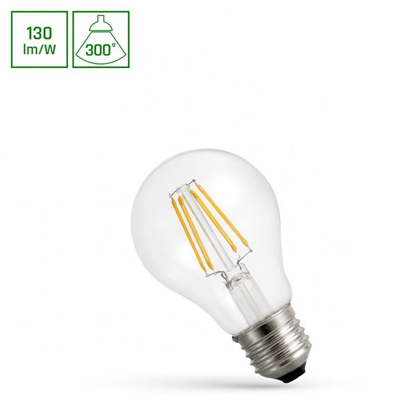 LED GLS E-27 230V 5.5W COG WW CLEAR DIMMABLE SPECTRUM zdjęcie 1