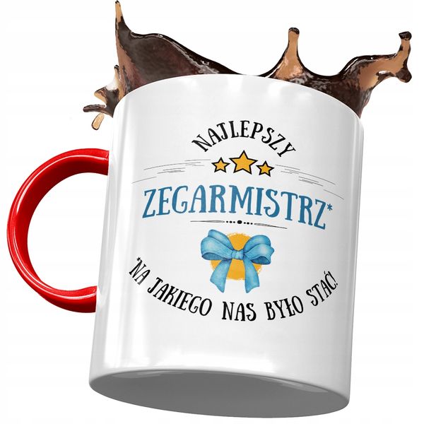 Kubek Czerwony Dla Zegarmistrza Najlepszy Prezent Z Nadrukiem Ze Zdjęciem zdjęcie 1