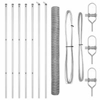 Ogrodzenie z słupkami Srebrny 1.6 x 10 m Stal pokryta PCV