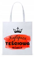 Dla Teściowej Mamy Prezent Torba Eco Biała Shopper Z Nadrukiem Ze Zdjęciem