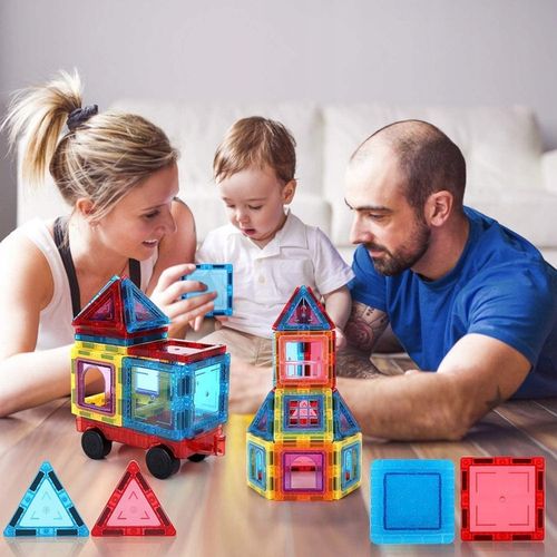 KOLOROWE Klocki Magnetyczne KONSTRUKCYJNE 3D XXL MAGNETIC TILES 45 Eelem. na Arena.pl