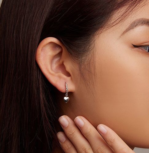 KOLCZYKI SREBRNE PRÓBA 925 WISZĄCE Serca KOŁA SREBRO Angielskie Zapiecie na Arena.pl