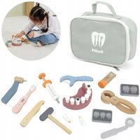 DREWNIANY ZESTAW DENTYSTY TORBA MAŁY DENTYSTA STOMATOLOG LEKARZ VIGA POLARB