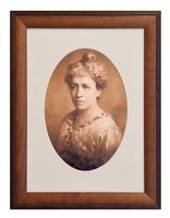 Ramka drewniana brązowa RETRO 30x40 Owalne tło