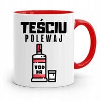 Kubek Czerwony Dla Teścia Teściu Polewaj Prezent Z Nadrukiem Ze Zdjęciem