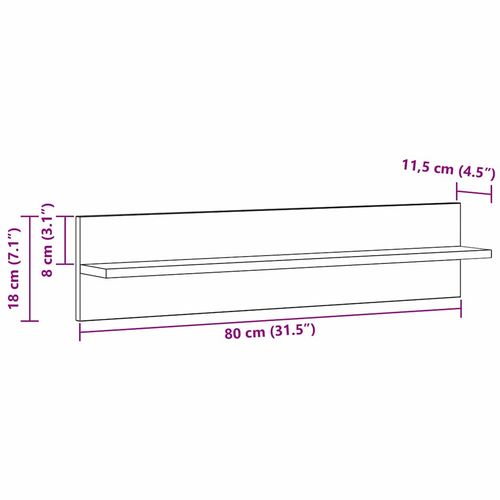 Półki ścienne z półką 2 pcs dąb artisan 80 x 11.5 x 18 cm na Arena.pl