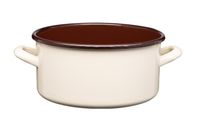 Rondel emaliowany polewany gładki garnek niski 20 cm 3,0 l kremowy brązowy