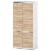 Szafa Garderoba Do Przedpokoju Sypialni Półki 80cm Posti Biały Dąb Sonoma