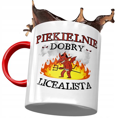 Kubek Czerwony Dla Licealisty Piekielnie Dobry Z Nadrukiem Ze Zdjęciem na Arena.pl
