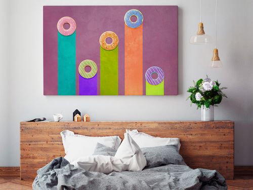 51101 Obraz na płótnie DONUTS KOLOROWY DO KUCHNI na Arena.pl