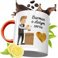 Kubek Pomarańczowy Dla Barmana Prezent Z Nadrukiem Ze Zdjęciem