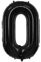 Balon foliowy Cyfra 0, 86cm, czarny XL
