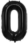 Balon foliowy Cyfra 0, 86cm, czarny XL