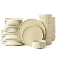 Serwis obiadowy Anun beżowy na 12 os. 36 szt Nowoczesny Do zmywarki Komplet