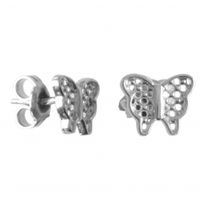 SREBRNE KOLCZYKI MOTYLKI NA SZTYFT SREBRO PRÓBY 925