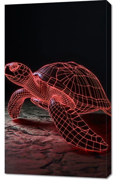 Obraz 60x100cm Neonowy Żółw zdjęcie 1