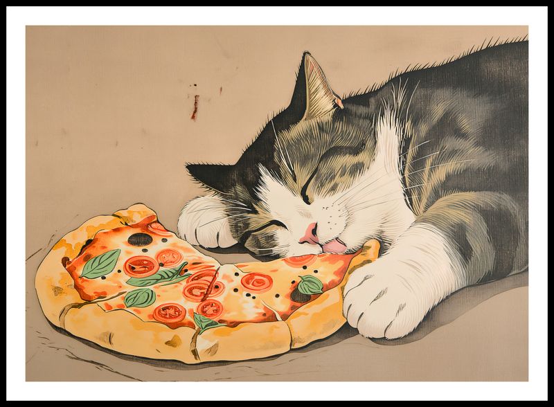 Plakat 84x59,5cm Pizza Dla Kota zdjęcie 3