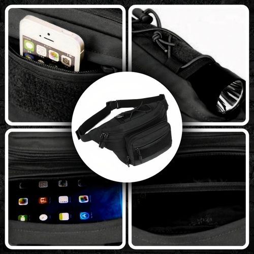 NERKA SASZETKA MĘSKA CZARNA WOJSKOWA biodrówka DUŻA POJEMNA TAKTYCZNA TORBA na Arena.pl