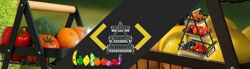 KOSZ NA OWOCE Koszyk na Warzywa Stojak Piętrowy Czarny 3 Poziomy na Arena.pl