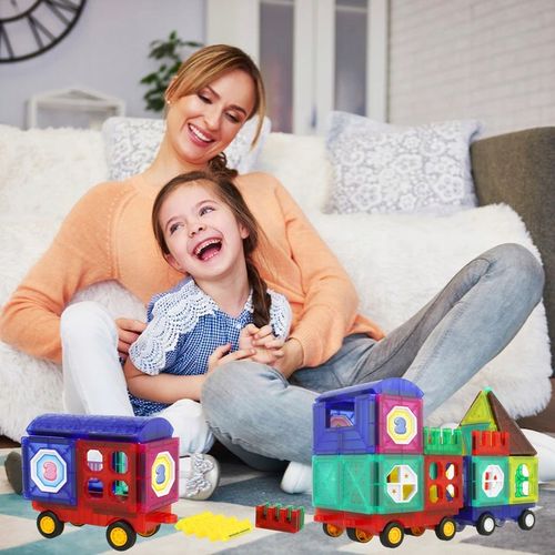 KLOCKI MAGNETYCZNE 3D Edukacyjne DUŻE PANELE Konstrukcyjne ZESTAW 72 el. na Arena.pl