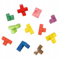 Wieża Układanka Tetris Klocki Drewniane Puzzle Gra Montessori Edukacyjna