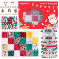 ZESTAW KORALIKÓW DO ROBIENIA BRANSOLETEK ZAWIESZKI KORALIKI ŚWIĄTECZNE XMAS