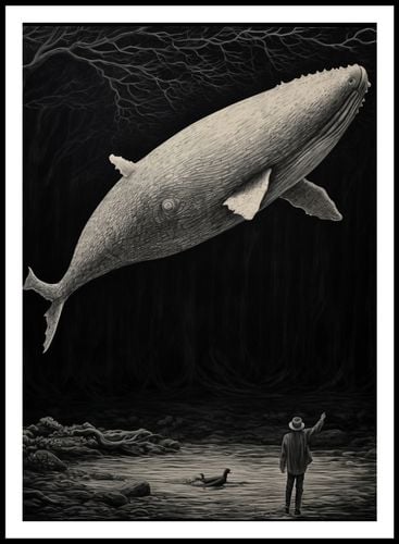 Plakat 64x90cm Biały Wieloryb na Arena.pl