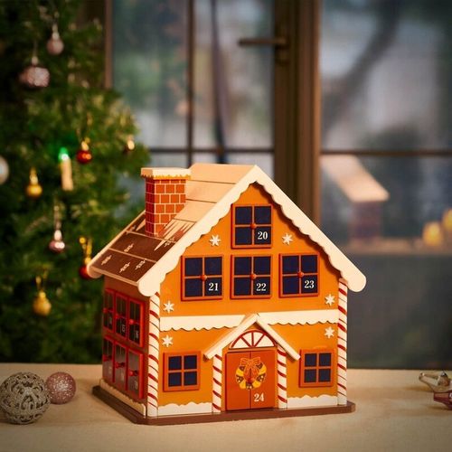 KALENDARZ DREWNIANY ADWENTOWY DOMEK OZDOBA ŚWIĄTECZNA na Arena.pl