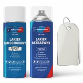 lakier samochodowy w sprayu + bezbarwny połysk skoda lf9e white candy