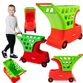 Autko Wózek Sklepowy Dla Dzieci Pchacz Czerwony Doloni 01540/2 01540/02
