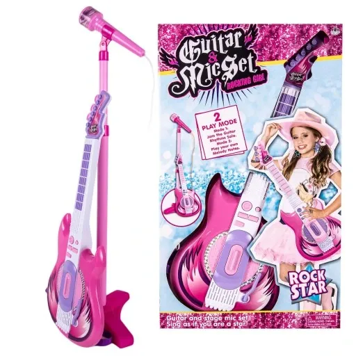 GITARA ELEKTRYCZNA MIKROFON KARAOKE DLA DZIECI zdjęcie 1