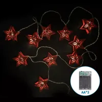 Lampki choinkowe 20 LED drewniane gwiazdy na 3 baterie AA ciepłe światło tworzące przytulny klimat