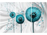 60 90CM OBRAZ 3 ELEM TURKUSOWE DMUCHAWCE 3 DRUK PŁÓTNO RAMA