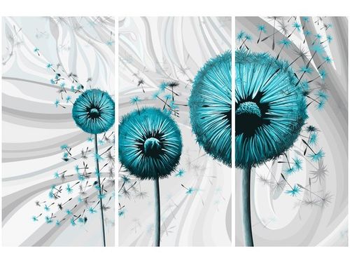 60 90CM OBRAZ 3 ELEM TURKUSOWE DMUCHAWCE 3 DRUK PŁÓTNO RAMA na Arena.pl