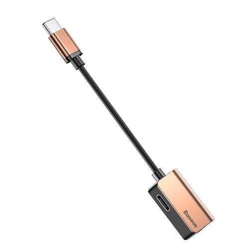 Baseus przejściówka adapter USB Type-C mini jack złoty na Arena.pl