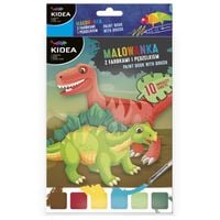 malowanka z farbkami i pędzelkiem dinozaury 1935