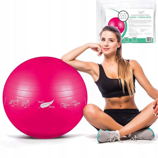 PIŁKA REHABILITACYJNA GIMNASTYCZNA DO ĆWICZEŃ TRENING FITNESS Z POMPKĄ 65cm zdjęcie 14