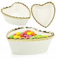 SALATERKA PORCELANA 12 CM SERCE ZŁOTA PERŁA DO SURÓWEK PRZEKĄSEK SAŁATEK