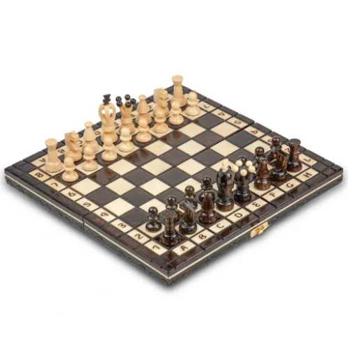 SZACHY DREWNIANE KLASYCZNE DRUKOWANE 31x31 na Arena.pl