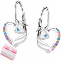 Kolczyki srebrne jednorożce dla dzieci z cyrkoniami srebro 925 na prezent