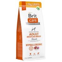 brit care hypoallergenic adult medium breed jagnięcina i ryż 12kg + 2kg