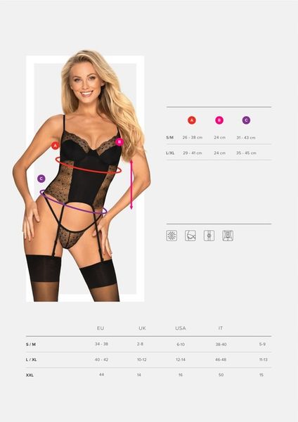 Obsessive Sharlotte Gorset sznurowany Stringi L/XL zdjęcie 7