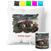 ZESTAW: KUBEK + POSZEWKA - TRAKTOR CIĄGNIK - PREZENT WIELE WZORÓW + IMIĘ
